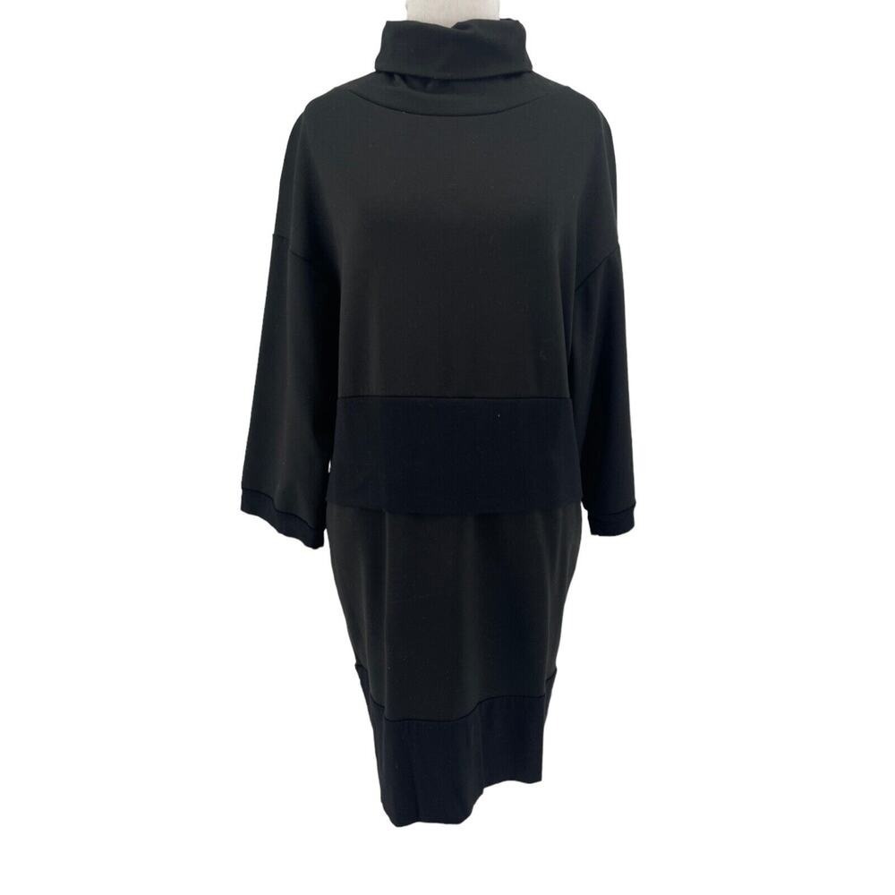 Nanushka Women's Black Turtleneck 3/4 Sleeve Dress Size Medium